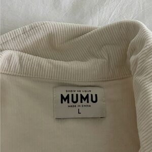 Show Me Your MuMu Ivory Corduroy Belt Dress